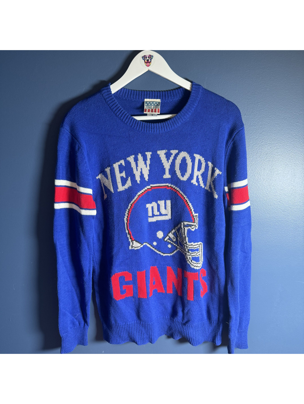 Junk Food NFL New York Giants Knit Vintage Style Sweater Sz S